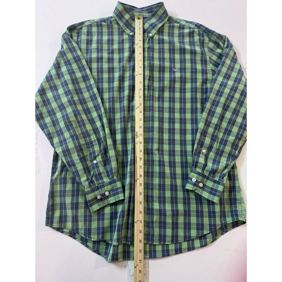 Southern Marsh Shirt Mens M Button-Down Long-Sleeve Green Blue Plaid Checkered - Picture 7 of 11
